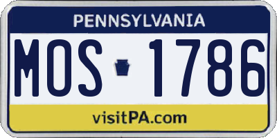 PA license plate MOS1786