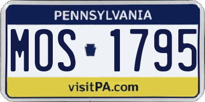 PA license plate MOS1795
