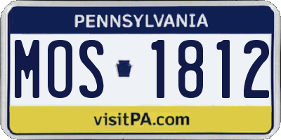 PA license plate MOS1812