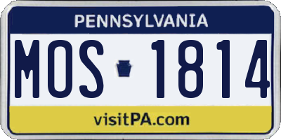 PA license plate MOS1814
