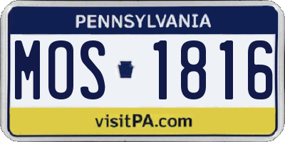 PA license plate MOS1816