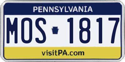 PA license plate MOS1817