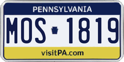 PA license plate MOS1819