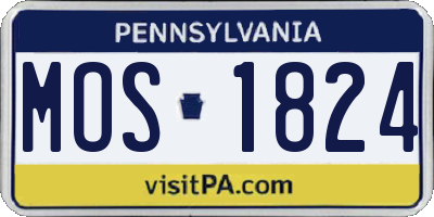 PA license plate MOS1824