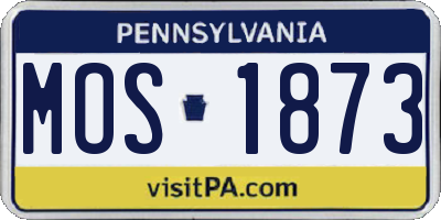 PA license plate MOS1873