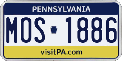 PA license plate MOS1886