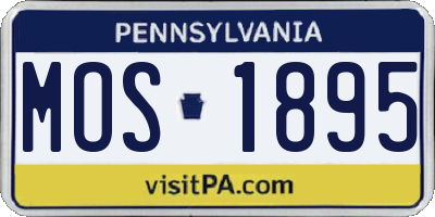 PA license plate MOS1895