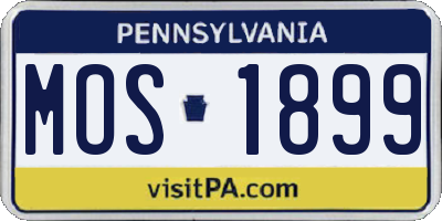 PA license plate MOS1899
