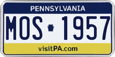 PA license plate MOS1957