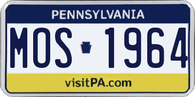 PA license plate MOS1964