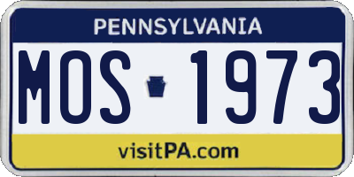 PA license plate MOS1973
