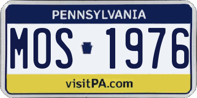 PA license plate MOS1976