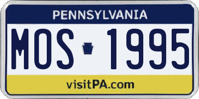 PA license plate MOS1995