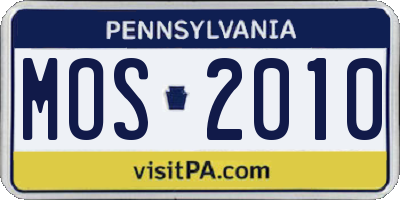 PA license plate MOS2010