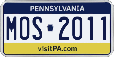 PA license plate MOS2011