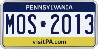 PA license plate MOS2013