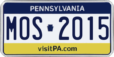 PA license plate MOS2015
