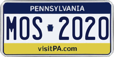 PA license plate MOS2020