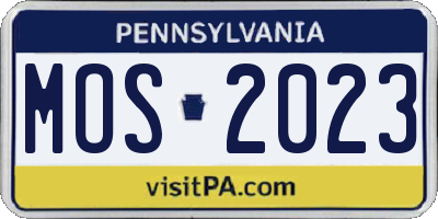 PA license plate MOS2023