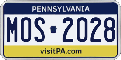 PA license plate MOS2028