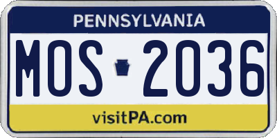 PA license plate MOS2036