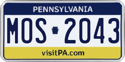 PA license plate MOS2043