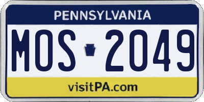 PA license plate MOS2049