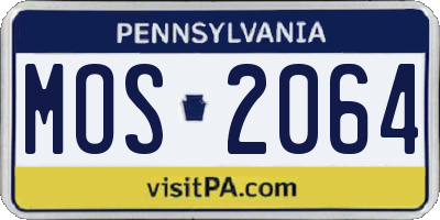 PA license plate MOS2064