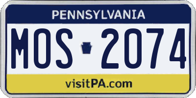 PA license plate MOS2074