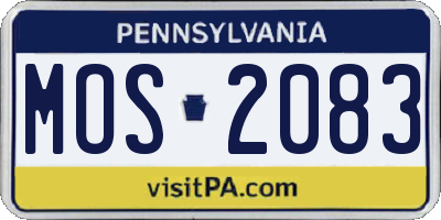 PA license plate MOS2083