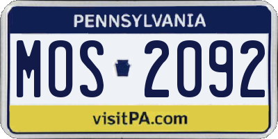 PA license plate MOS2092