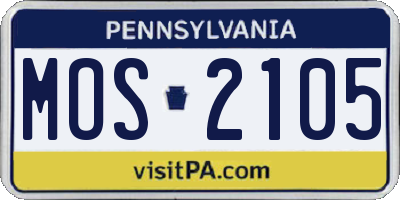 PA license plate MOS2105