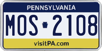 PA license plate MOS2108