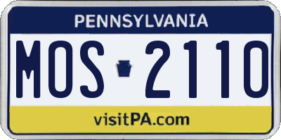 PA license plate MOS2110