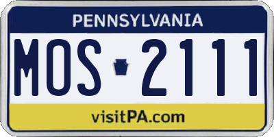 PA license plate MOS2111