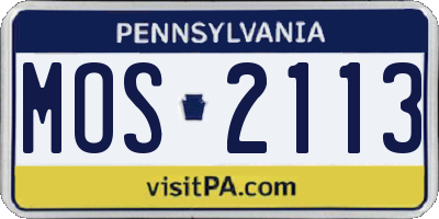 PA license plate MOS2113