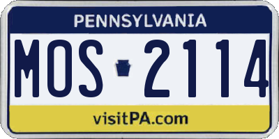 PA license plate MOS2114