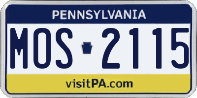 PA license plate MOS2115
