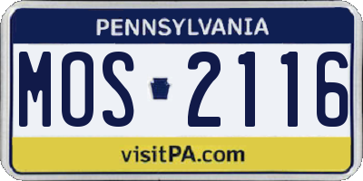 PA license plate MOS2116