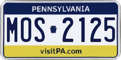 PA license plate MOS2125
