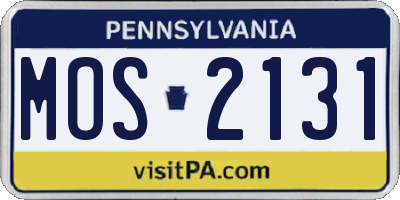 PA license plate MOS2131