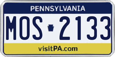 PA license plate MOS2133