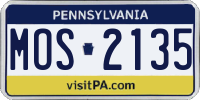 PA license plate MOS2135