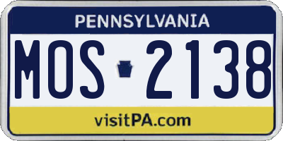 PA license plate MOS2138