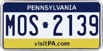 PA license plate MOS2139