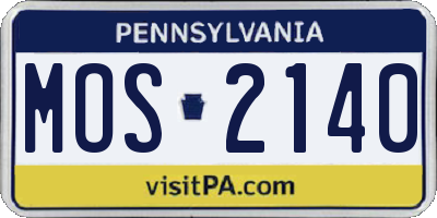 PA license plate MOS2140