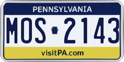 PA license plate MOS2143