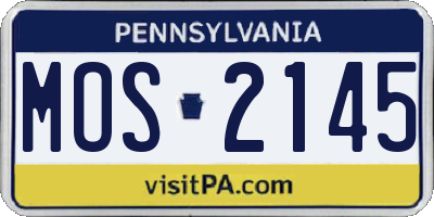 PA license plate MOS2145