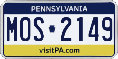PA license plate MOS2149