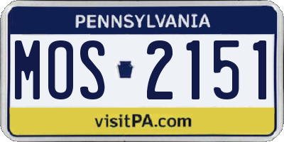 PA license plate MOS2151